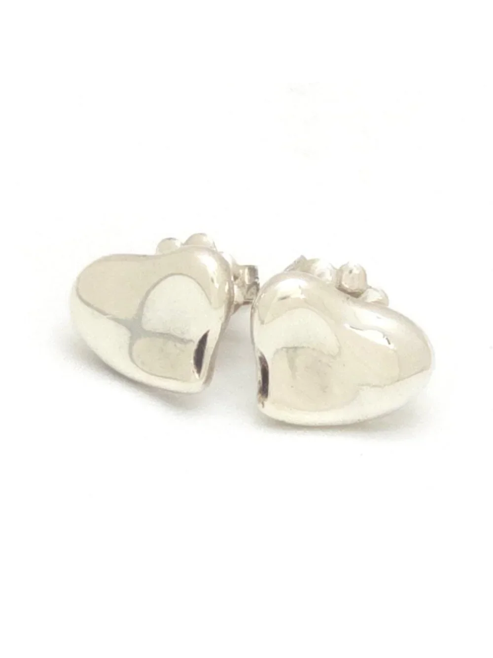 Tiffany & Co Full Heart Earrings Sterling Silver Stud Elsa Peretti Vintage